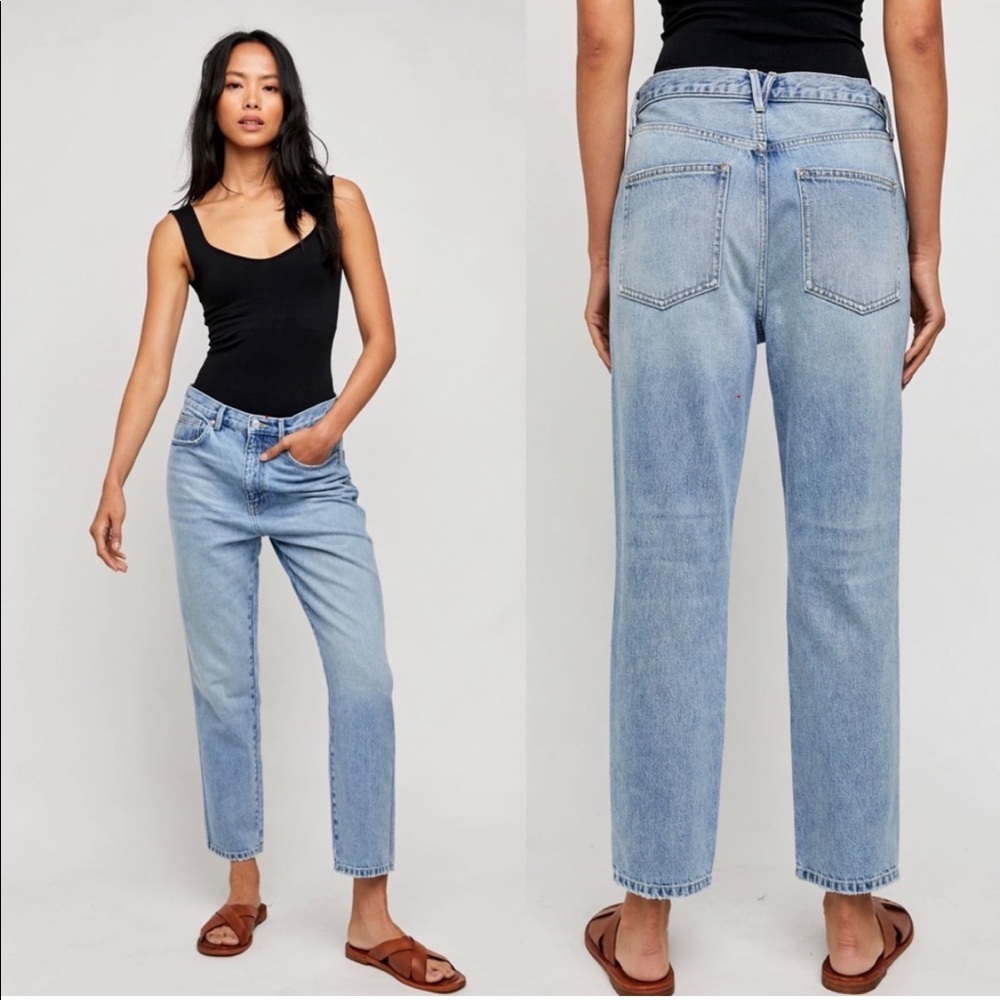Free people stove pipe jeans mid indigo 24 out west blue color